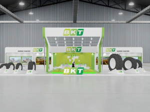 estande de exposi&ccedil;&atilde;o tr&ecirc;s lados tenda aberta Modelo 3D