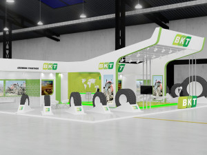 exhibition stand three sides open stall 3D Model