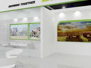 exhibition stand three sides open stall 3D Model
