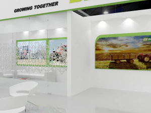 exhibition stand three sides open stall 3D Model