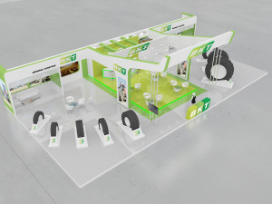 exhibition stand three sides open stall 3D Model