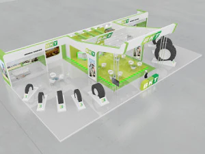 exhibition stand three sides open stall 3D Model