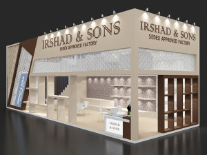 exhibition stand two sides open stall 3D Model