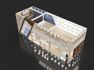 exhibition stand two sides open stall 3D Model