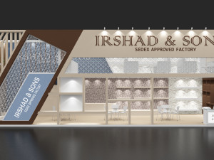exhibition stand two sides open stall 3D Model