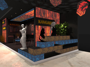 exhibition stand two sides open stall 3D 모델