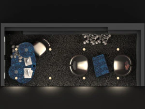 exhibition stand two sides open stall 3D Model