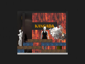 exhibition stand two sides open stall Model 3D