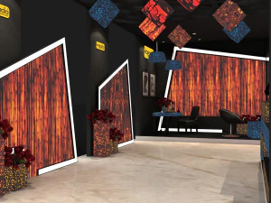 exhibition stand two sides open stall 3D Model
