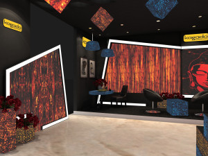 exhibition stand two sides open stall Model 3D