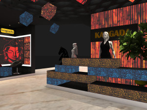 exhibition stand two sides open stall Model 3D