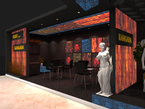 exhibition stand two sides open stall Model 3D