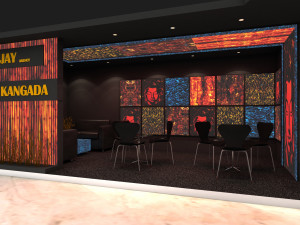 exhibition stand two sides open stall Model 3D