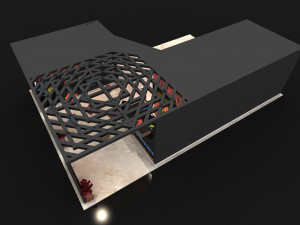 exhibition stand two sides open stall Model 3D