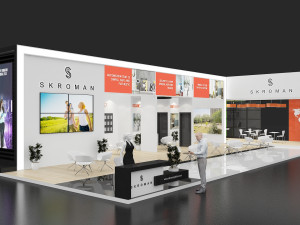 exhibition stand two sides open stall 3D 모델