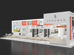 exhibition stand two sides open stall Modèle 3D