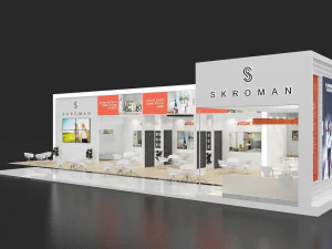 exhibition stand two sides open stall 3D Model