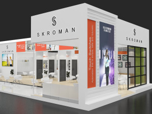 exhibition stand two sides open stall Modèle 3D