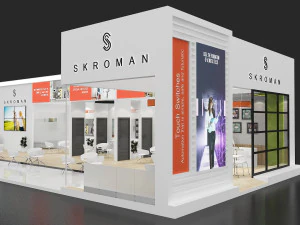 exhibition stand two sides open stall 3D Model