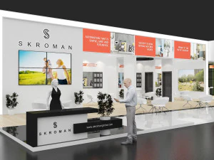 exhibition stand two sides open stall 3D Model