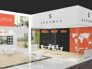 exhibition stand two sides open stall Modèle 3D