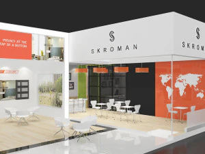 exhibition stand two sides open stall 3D Model