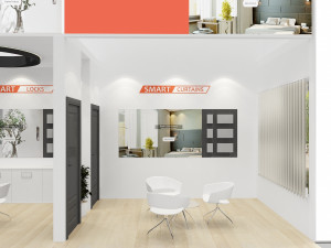 exhibition stand two sides open stall Modèle 3D