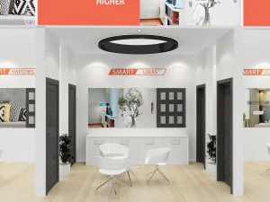 exhibition stand two sides open stall 3D Model