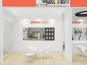 exhibition stand two sides open stall 3D Model