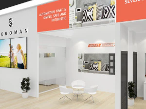 exhibition stand two sides open stall 3D Model