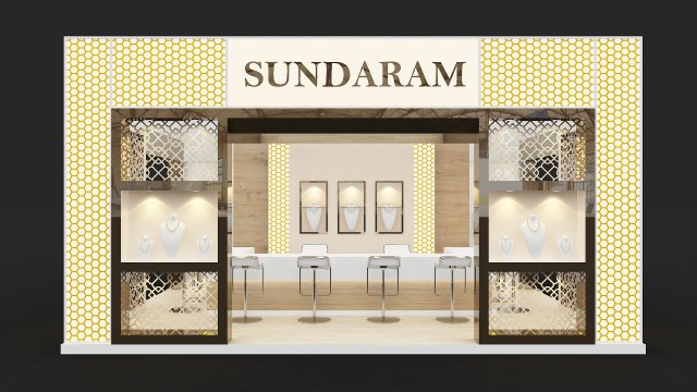 exhibition stand three sides open stall Modèle 3D .c4d .max .obj .3ds .fbx .stl .blend 