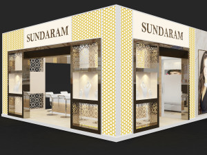 exhibition stand three sides open stall Modèle 3D