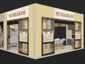 exhibition stand three sides open stall Modèle 3D