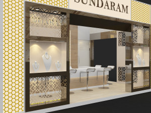 exhibition stand three sides open stall Modèle 3D