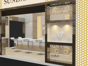 exhibition stand three sides open stall Modèle 3D