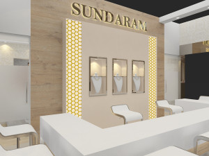 exhibition stand three sides open stall Modèle 3D
