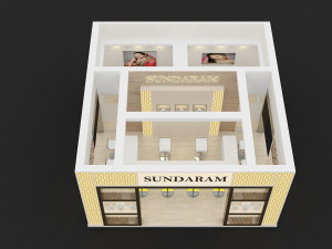 exhibition stand three sides open stall Modèle 3D