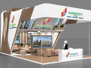 Exhibition stand three sides open stall 3D मॉडल