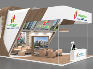 Exhibition stand three sides open stall 3D Модель