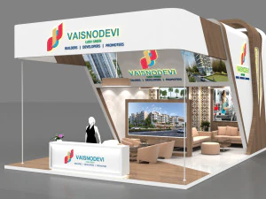 Exhibition stand three sides open stall 3D Model