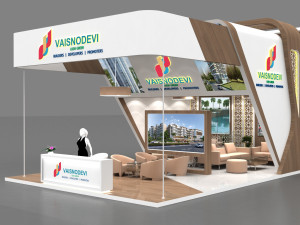 Exhibition stand three sides open stall 3D Модель