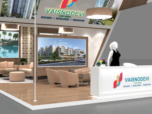 Exhibition stand three sides open stall 3D Model