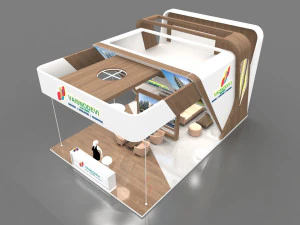 Exhibition stand three sides open stall 3D Model