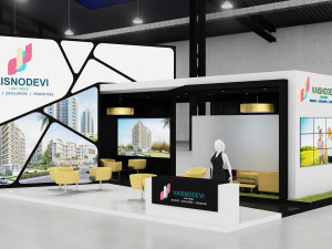 exhibition stand three sides open stall 3D Модель
