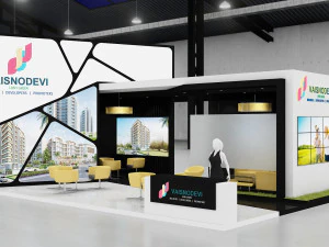 exhibition stand three sides open stall 3D Model