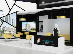 exhibition stand three sides open stall 3D Model
