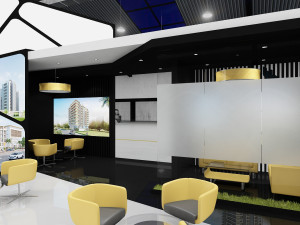 exhibition stand three sides open stall 3D Модель
