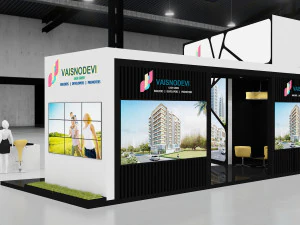 exhibition stand three sides open stall 3D Model