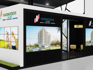 exhibition stand three sides open stall 3D Model