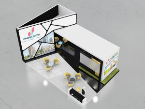 exhibition stand three sides open stall 3D Модель